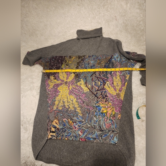 Lubang cashmere sweter Tunic Size Xl - Picture 7 of 8